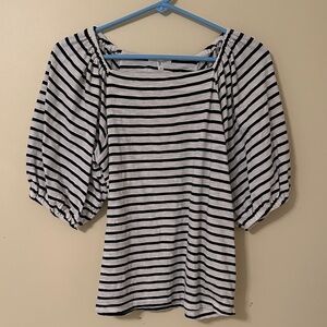 Maurices Black and White Striped Blouse